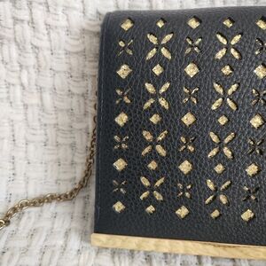 Elegant Black and Gold Designed Women's Clutch Purse